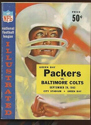 September 29 1963 NFL Program Baltimore Colts at Green Bay Packers EX+