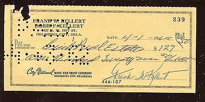 1962 Frank Kellert Signed Personal Check Member 1955 Brooklyn Dodgers Hologram