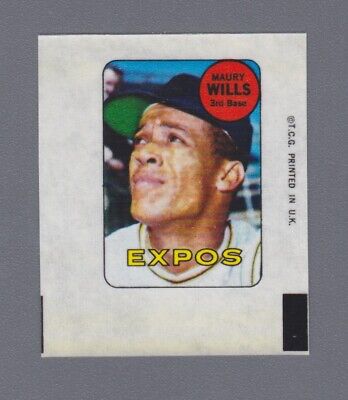 1969 Topps Decal Maury Wills Montreal Expos Baseball Card 