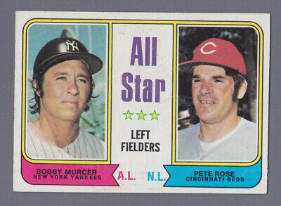 1974 Topps #336 All Star Left Fielders Bobby Murcer - Pete Rose Baseball Card EM