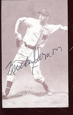 1947/1966 Exhibit Supply Baseball Card Mickey Vernon Autographed Hologram