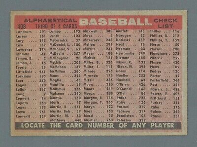 1958 Topps #408 Baltimore Orioles Team Baseball Card EX alpha ck list vari