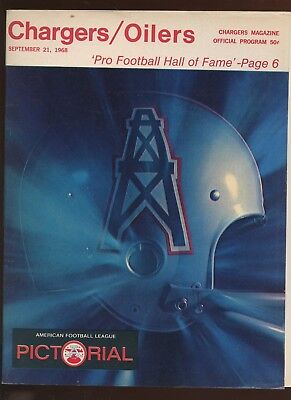 September 21 1968 AFL Program Houston Oilers at San Diego Chargers EXMT