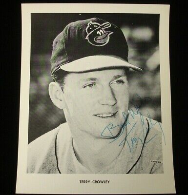 Terry Crowley Baltimore Orioles Signed B&W Vintage 8x10 Photo by Tadder