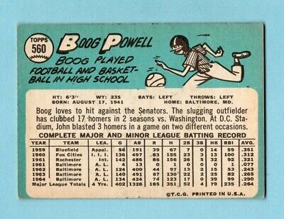 1965 Topps #560 Boog Powell Baltimore Orioles Baseball Card EX       