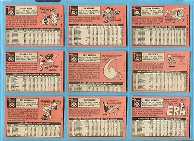 1969 Topps Lot of 28 Different Washington Senators Baseball Cards VG - NM  