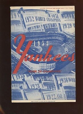 1953 MLB Program Philadelphia A's at New York Yankees EXMT