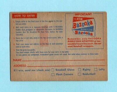 1957 Topps Contest Baseball Card - Saturday, May 4th EX pen mks ft