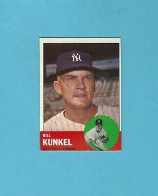 1963 Topps #523 Bill Kunkel New York Yankees High Number Baseball Card Ex/Mt oc 