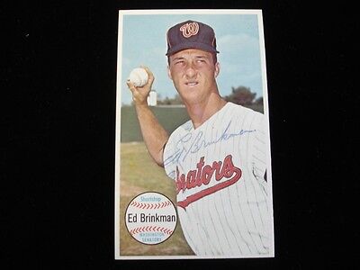 1964 Topps Grants Ed Brinkman Washington Senators Autographed - B&E Hologram