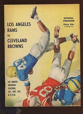 September 15 1959 NFL Program Cleveland Browns at Los Angeles Rams EXMT