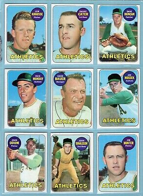 1969 Topps Oakland Athletics Lot of 25 Different Baseball Cards VG - NM  