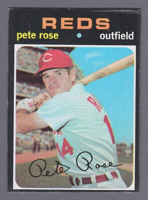 1971 Topps #100 Pete Rose Cincinnati Reds Baseball Card EX+ ap wrks    