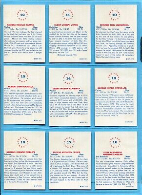 1975 SSPC New York Mets Complete Team Set of 22 Baseball Cards NM   