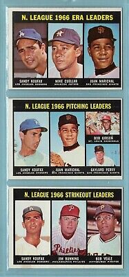 1967 Topps Lot of 3 Sandy Koufax 1966 League Leader Baseball Cards NM sts