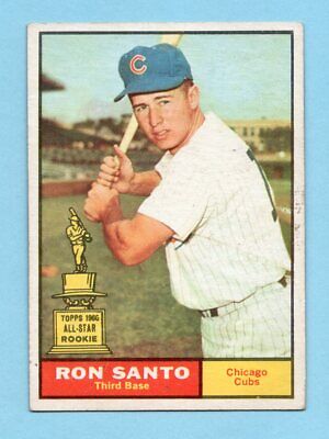 1961 Topps #35 Ron Santo Chicago Cubs Rookie Baseball Card EX 