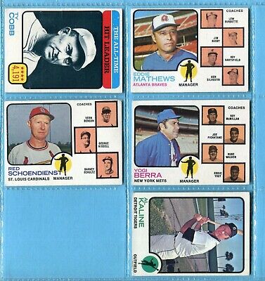 1973 Topps Lot of 14 Different Hall of Famer Baseball Cards EX