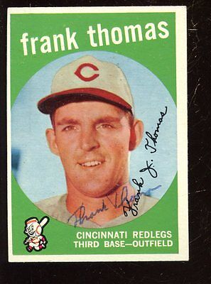 1959 Topps Baseball Card #490 Frank Thomas Autographed EXMT