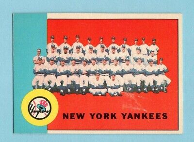 1963 Topps #247 New York Yankees Team Baseball Card Ex/Mt ap scuf/scra ft