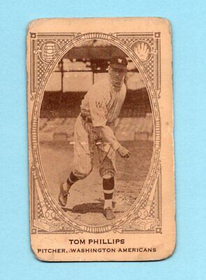 1922 American Caramel E120 Tom Phillips Washington Senators Baseball Card 