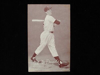 1947-66 Exhibit Card - Gil McDougald - NY Yankees Uniform & Cap - EX-MT