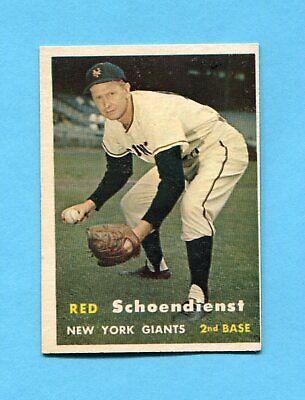 1957 Topps #154 Red Schoendienst New York Giants Baseball Card Ex/Mt o/c