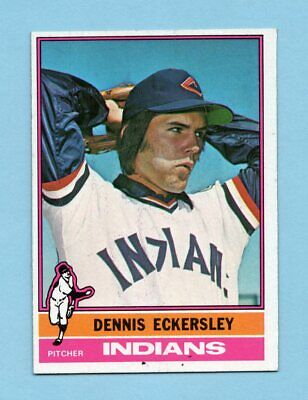 1976 Topps #98 Dennis Eckersley Cleveland Indians Rookie Baseball Card NM pt mks