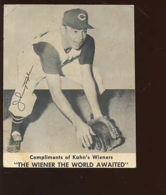 1957 Kahn's Wieners Baseball Card Johnny Temple