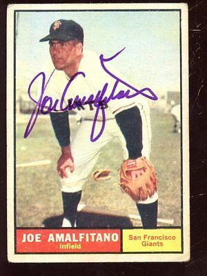 1961 Topps Baseball Card #87 Joe Amalfitano VG Autographed Hologram