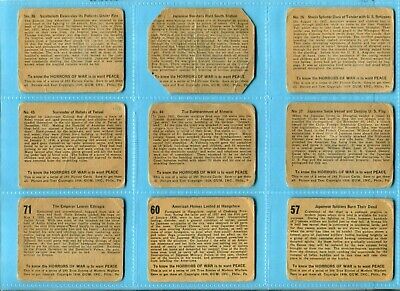 1938 Gum Inc. Horrors of War Starter Set Lot of 23 Different Cards Low Grade 