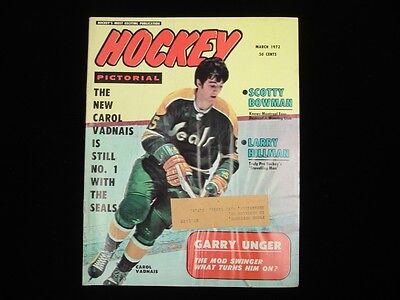 March 1972 Hockey Pictorial Magazine - Carl Vadnais Cover