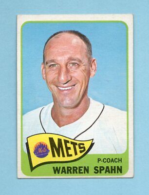 1965 Topps #205 Warren Spahn New York Mets Baseball Card EX  