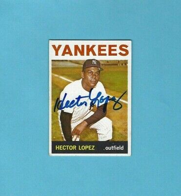 1964 Topps #325 Hector Lopez New York Yankees  Autographed Baseball Card 