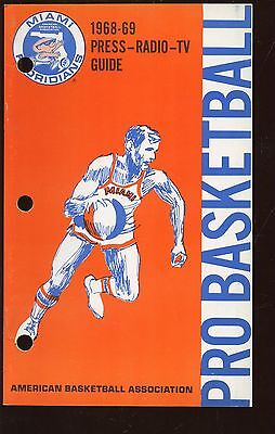 1968-1969 ABA Basketball Miami Floridians Press Radio TV Media Guide EXMT+