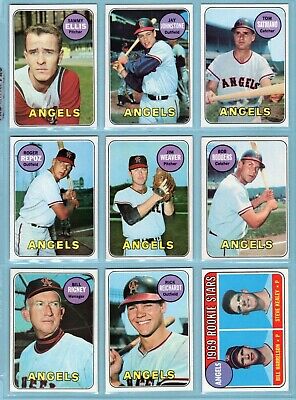 1969 Topps Complete California Angels Team Set of 27 Baseball Cards VG - NM  