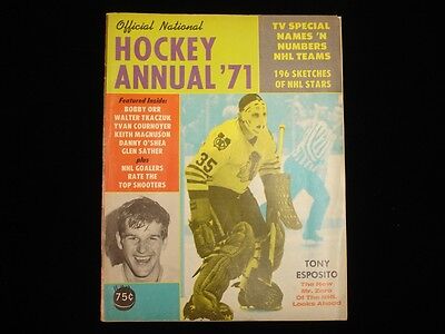 1971 Official National Hockey Annual Magazine - Tony Esposito Cover