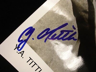 Y. A. Tittle NY Giants Autographed 8" x 10" B&W Photograph - w/ LOA