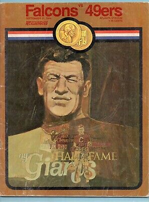 September 21, 1969 San Fran 49ers vs Atlanta Falcons Program Jim Thorpe Cover 