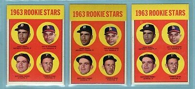 1963 Topps #169 Lot of 12 Gaylord Perry 2nd Rookie Baseball Cards LG - Ex/Mt