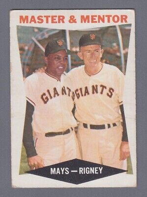 1960 Topps #7 Master & Mentor Mays & Rigney San Fran Giants Baseball Card VG+ 