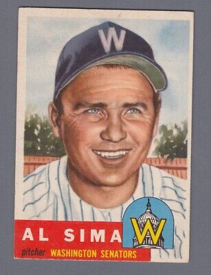 1953 Topps #241 Al Sima Washington Senators Baseball Card EX+ ty lgt wrk