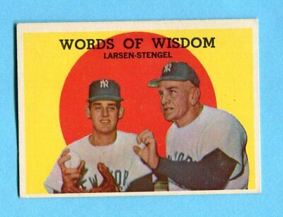 1959 Topps #383 Words of Wisdom Larsen - Stengel NY Yankees Baseball Card EX+