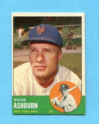 1963 Topps #135 Richie Ashburn New York Mets Baseball Card Ex/Mt o/c 