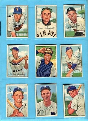 1952 Bowman Starter Set Lot of 11 Different High Number Baseball Cards EX ises  