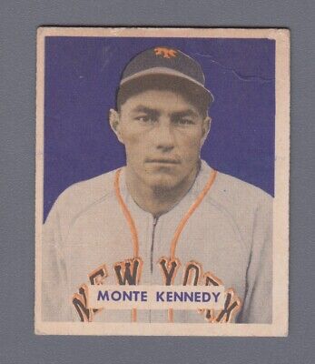 1949 Bowman #237 Monte Kennedy New York Giants Baseball Card EX ap wrk dgbk  