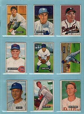 1951 Bowman Starter Set Lot of 110 Different Baseball Cards VG 