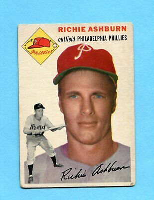 1954 Topps #45 Richie Ashburn Philadelphia Phillies Baseball Card VG lgt wrks