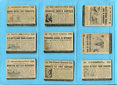 1954 Topps Scoops Starter Set Lot of 39 Different Cards Low Grade - VG