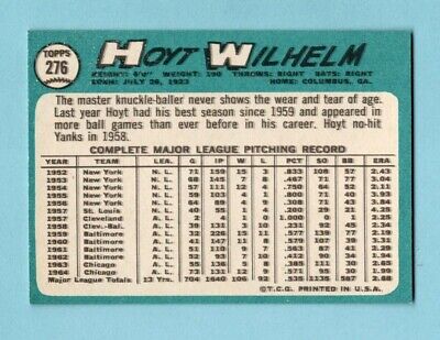 1965 Topps #276 Hoyt Wilhelm Chicago White Sox Baseball Card NM frt blurry bk  