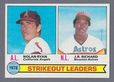 1979 Topps #6 1978 Strikeout Leaders Nolan Ryan & JR Richards Baseball Card  NM 